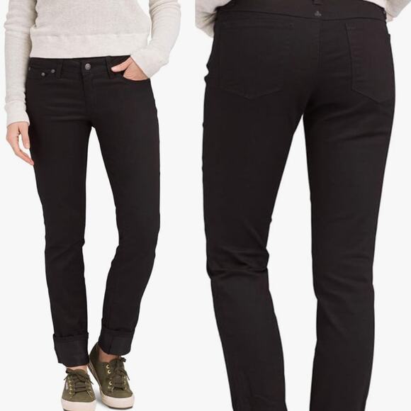 PrAna Black Out Kayla Skinny Jeans Organic Cotton Sz 6 Pants Gorpcore - Picture 1 of 6